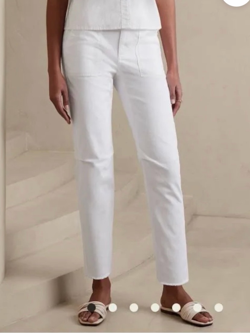 Banana Republic White Cropped Utility Pants